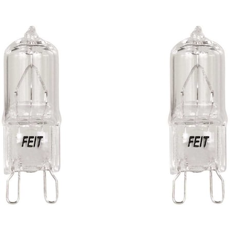 Feit Electric 40-Watt Bright White 3000K T4 G9 Bi-Pin Base Dimmable Decorative Halogen Light Bulb - Pair BPQ40/G9/2/HDRP